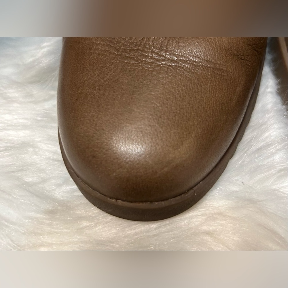 UGG Felicity Brown Shearling-Lined Mid Calf Lace Leather Wedge Boots - Picture 15 of 15